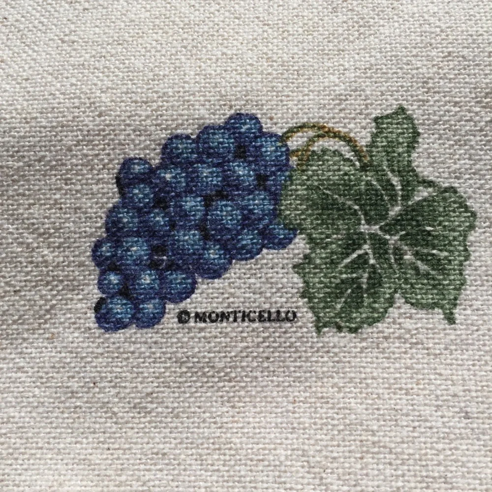 Vintage Monticello Grape Linen Towel/Napkin (4)